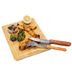 Jogo De Talheres Churrasco Faqueiro Inox 16 Pecas Hamilton Beach BBQ Cabo de Madeira 2
